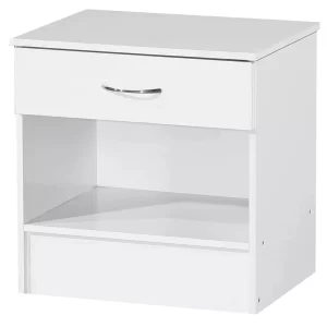 White Gloss Bedside Chest Cabinet Gloss drawer front white frame