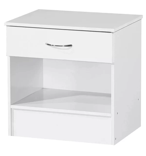 White Gloss Bedside Chest Cabinet Gloss drawer front white frame