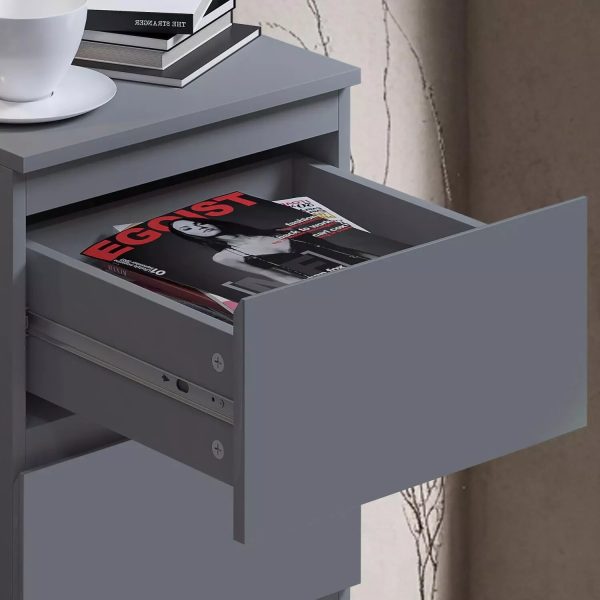 4 Drawer Chest Of Drawers Dark Grey Matt Bedside Scratch Resistant - Image 5