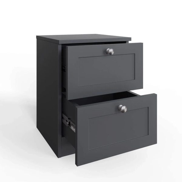 Artus 2 Drawer Bedside Modern Bedroom Furniture Shaker Style Matt Grey - Image 5