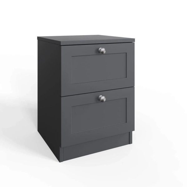 Artus 2 Drawer Bedside Modern Bedroom Furniture Shaker Style Matt Grey - Image 6