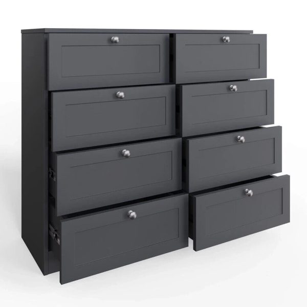 Artus 8 Drawer Chest of Drawers Shaker Style Matt Grey - Image 3
