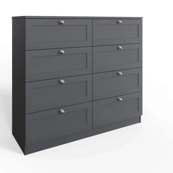 Artus 8 Drawer Chest of Drawers Shaker Style Matt Grey - Image 4