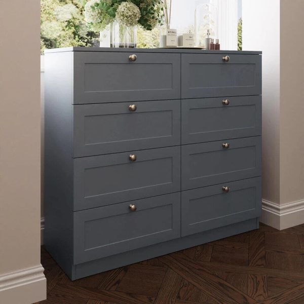 Artus 8 Drawer Chest of Drawers Shaker Style Matt Grey - Image 5