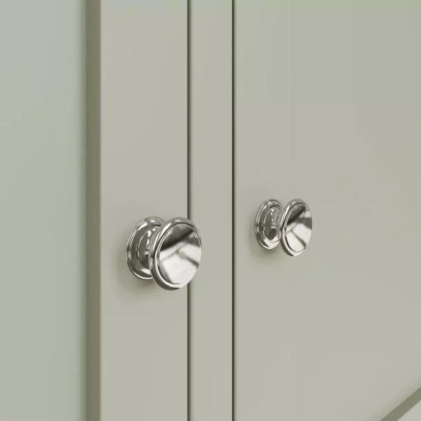 Assembled - 2 Doors 2 Drawers Sideboard Sage Green Oak Veneer Storage Cupboard - Image 7
