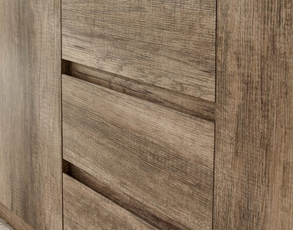 Canyon 2 Door 3 Drawer Sideboard Oak Veneer 3D finish for an individual look - Image 8