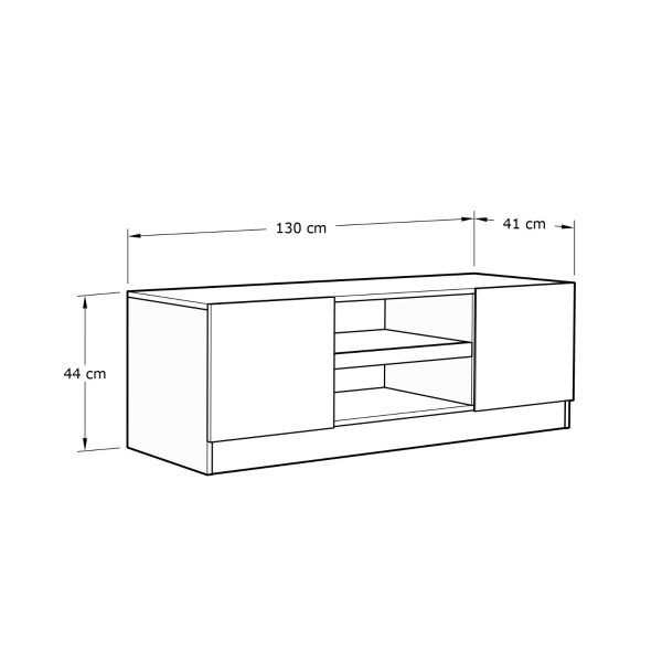 Catania TV Unit Royal Walnut Herringbone inspired wood-grain finish - Image 7
