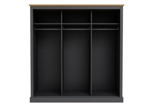 DEVON BEDROOM WARDROBE CHARCOAL FURNITURE - Image 4