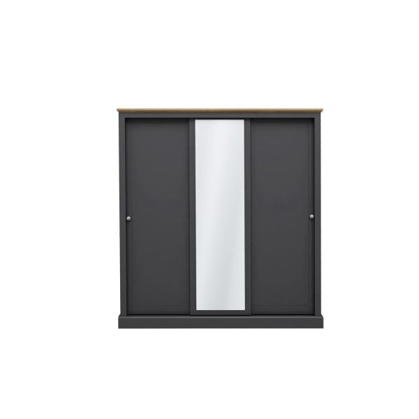 DEVON BEDROOM WARDROBE CHARCOAL FURNITURE
