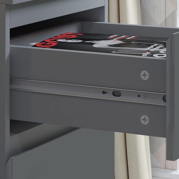 Dark Matt  Grey Bedside Chest Of 2 Drawers Bedroom Furniture Scratch Resistant - Image 5
