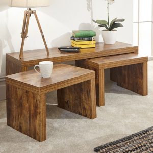 Jakarta Long John coffee table set 1 Large 2 Small Tables Nest