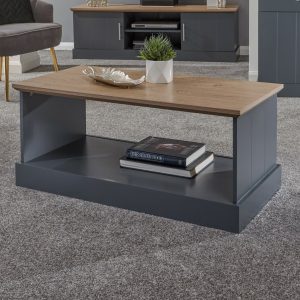 KENDAL COFFEE TABLE WITH SHELF SLATE BLUE