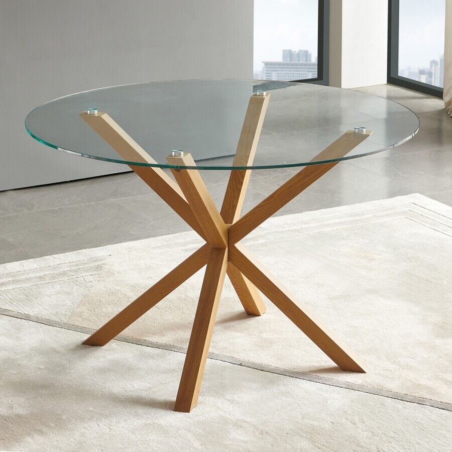 LPD - Oporto Solid Oak and Glass Dining Table