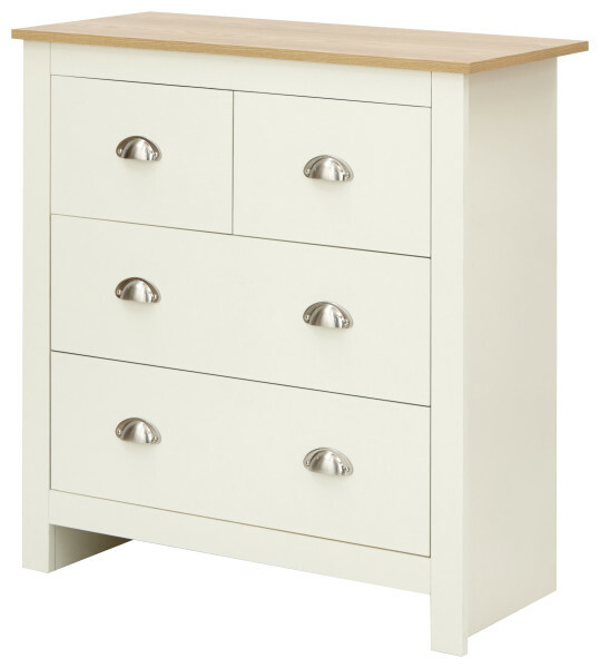 Lancaster bedroom furniture 2+2 drawer chest of 4 drawers Cream