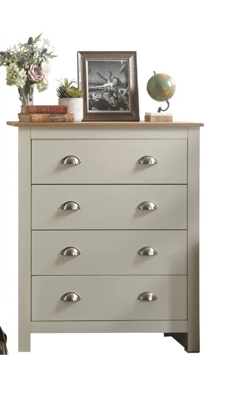 Lancaster bedroom furniture 4 drawer chest - Cream