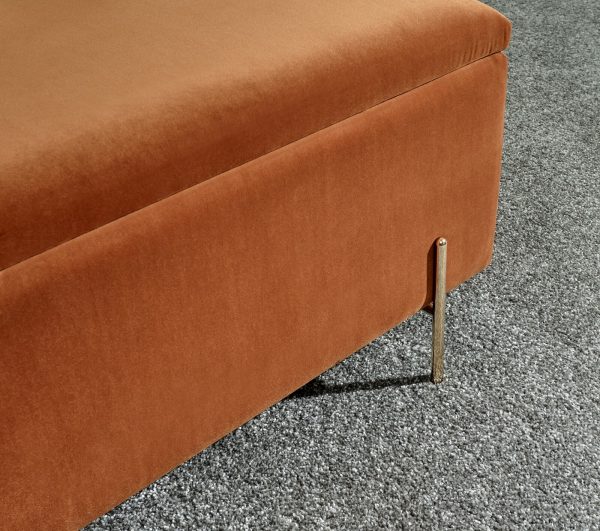 MYSTICA UPHOLSTERED OTTOMAN BOX STORAGE BENCH FABRIC BLANKET BOX STOOL RUSSET - Image 13