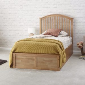 Madrid 3ft Single Wood Ottoman Lift up Bed Shaker Style Storage Bed in Oak