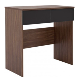Malibu Walnut & Black 1 drawer Mirror Desk Dressing Table Dresser