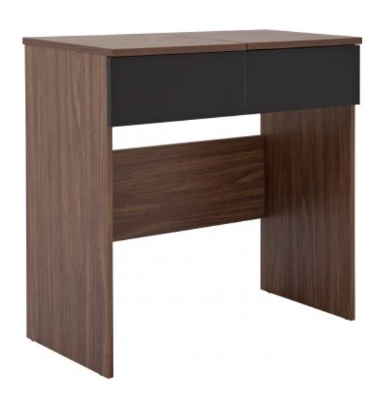 Malibu Walnut & Black 1 drawer Mirror Desk Dressing Table Dresser