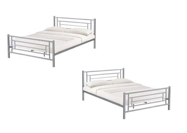 Moderno 5ft King Size metal bed curved wood slats Strong and Study great quality - Image 3