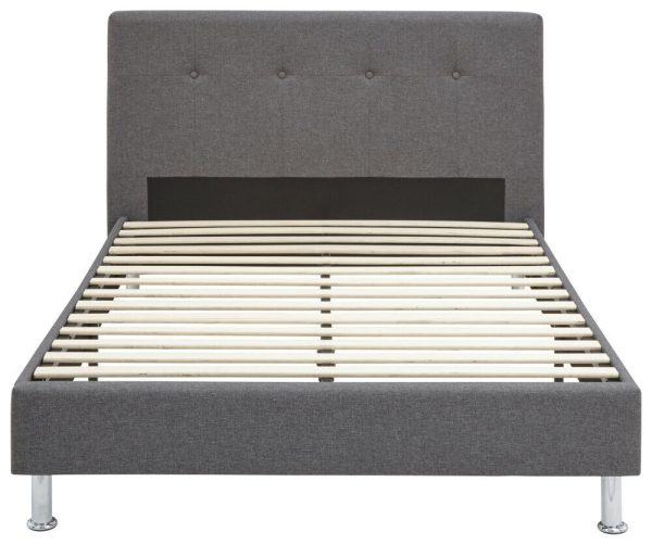 Tucson 4ft 6" Double Grey Hopsack Fabric Bed in a Box strong sturdy - Image 3