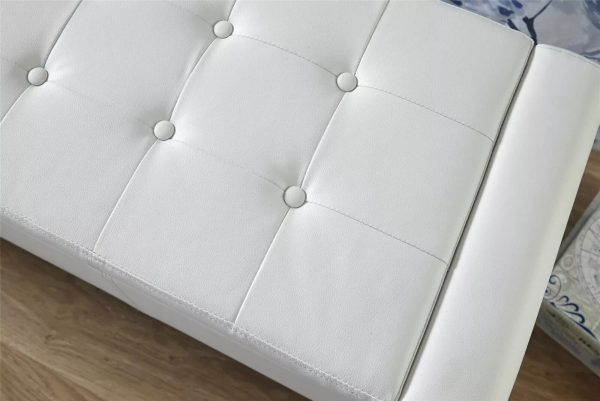 Verona Ottoman Seat Luxurious soft White Faux Leather storage Bedding Box - Image 5
