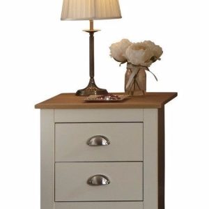 2 drawer bed side drawers Country style bedroom furniture - Grey Lancaster
