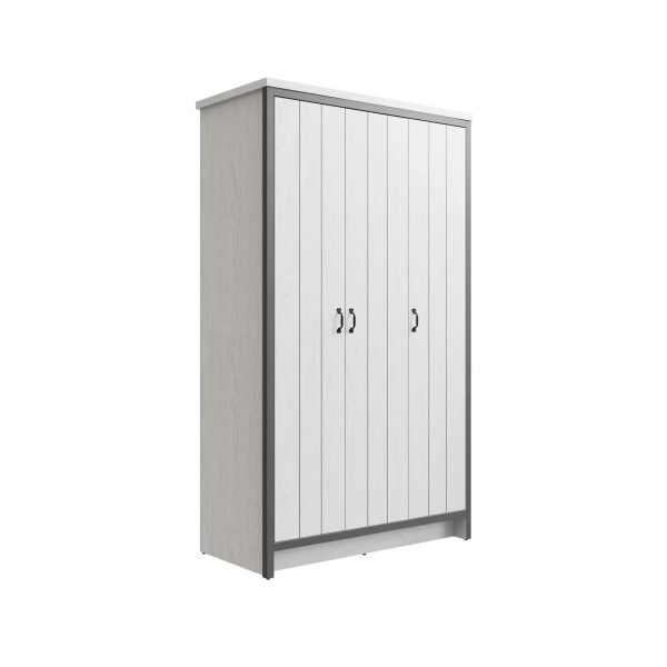 Boston 3 Door Wardrobe Hanging Rails Storage Unit Shelves Bedroom White - Image 3