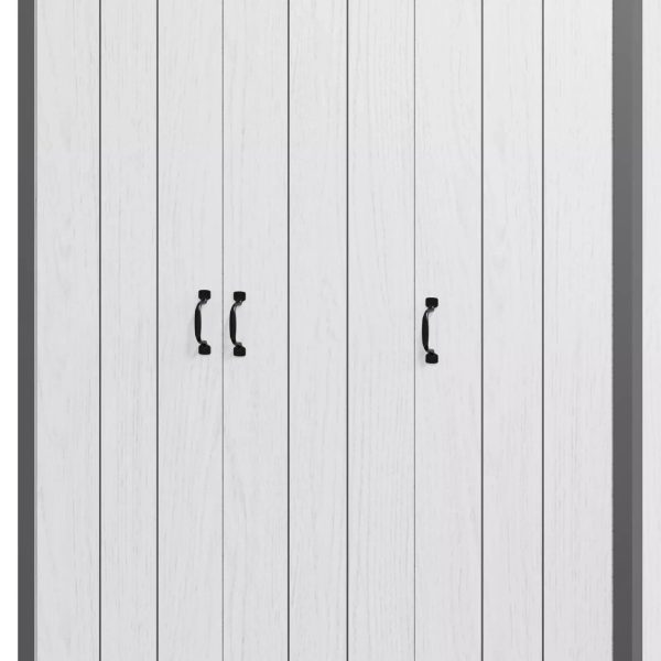 Boston 3 Door Wardrobe Hanging Rails Storage Unit Shelves Bedroom White - Image 6