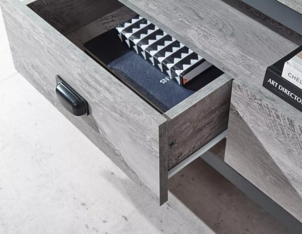 Boston Corner TV Unit Grey Distressed finish - Image 4