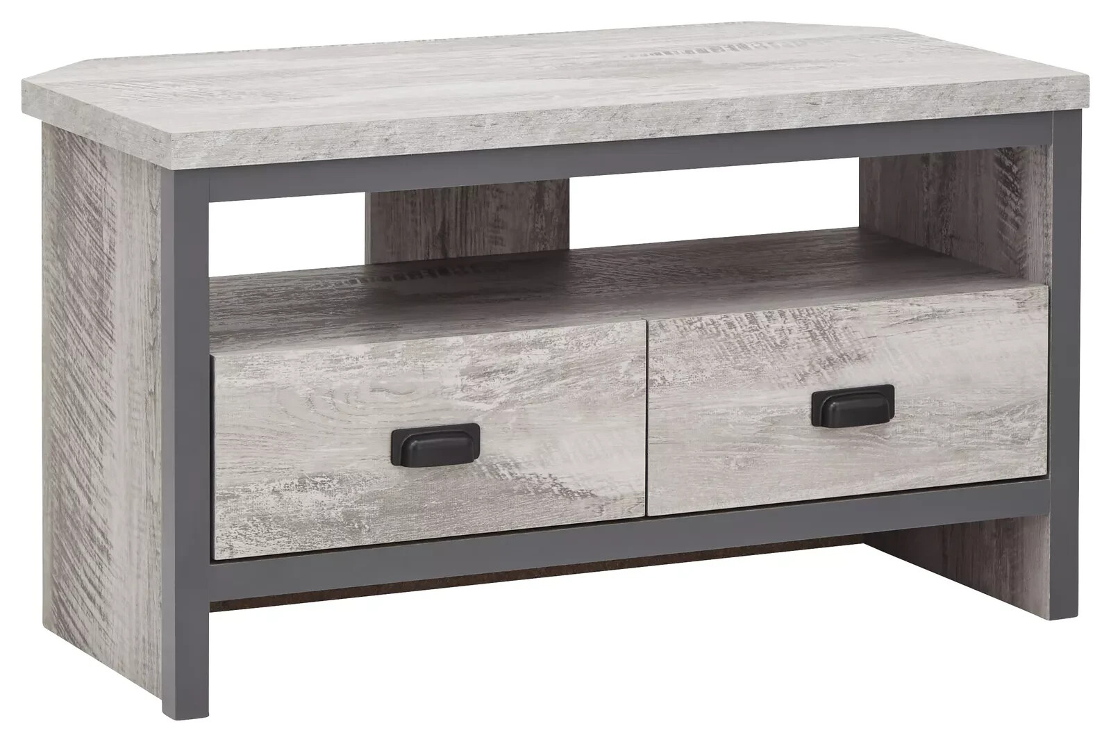 Boston Corner TV Unit Grey Distressed finish