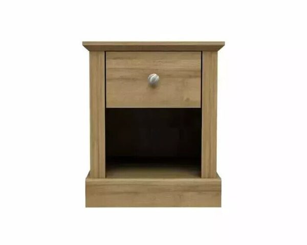 Devon Oak 1 Drawer Lamp Side End Table Bedside Cabinet