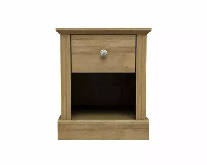 Devon Oak 1 Drawer Lamp Side End Table Bedside Cabinet