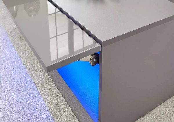 Galicia Floor LED Coffee TV Unit Entertainment Storage High Gloss Living Room - Image 5