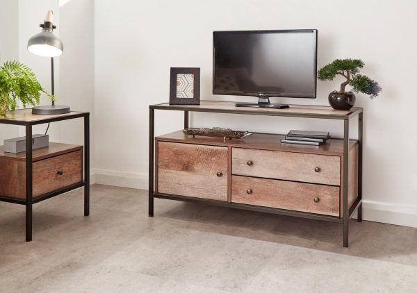 Industrial Style TV Unit loft apartment style decor media entertainment unit - Image 11