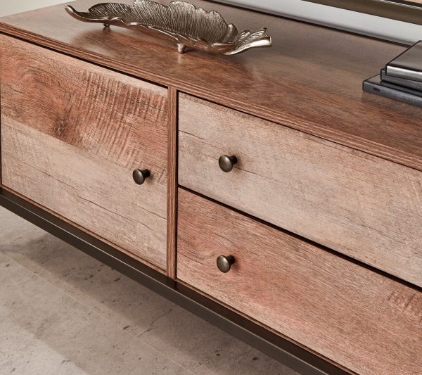 Industrial Style TV Unit loft apartment style decor media entertainment unit - Image 8