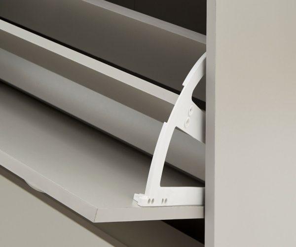 KENDAL DELUXE SHOE CABINET GREY DRAWER & PULL OUT - Image 9