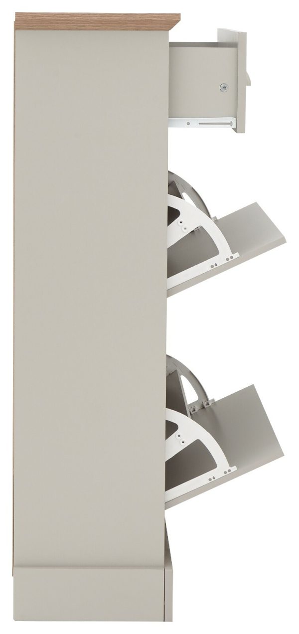 KENDAL DELUXE SHOE CABINET GREY DRAWER & PULL OUT - Image 8