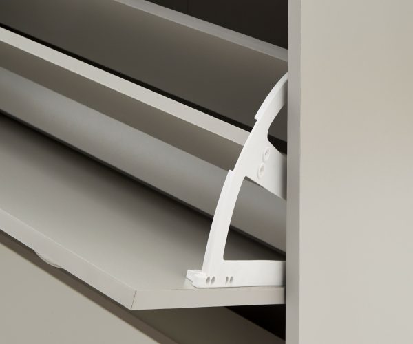 KENDAL DELUXE SHOE CABINET GREY DRAWER & PULL OUT - Image 9
