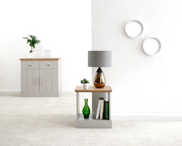 Kendal Lamp Table Grey Oak colour top - Image 10