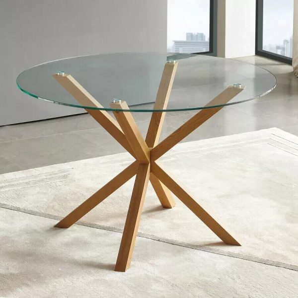 LPD - Oporto Solid Oak and Glass Dining Table - Image 5