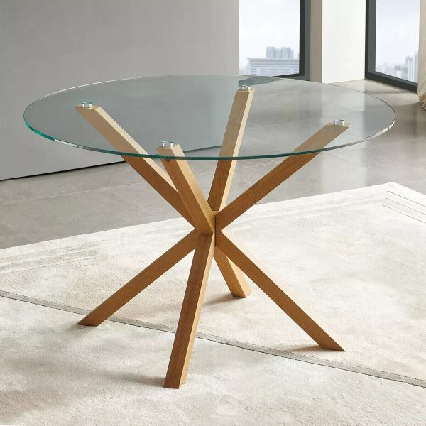 LPD - Oporto Solid Oak and Glass Dining Table