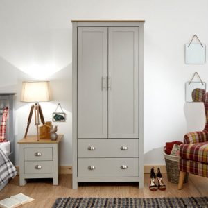 Lancaster 2 Door 2 Drawer Wardrobe - Grey