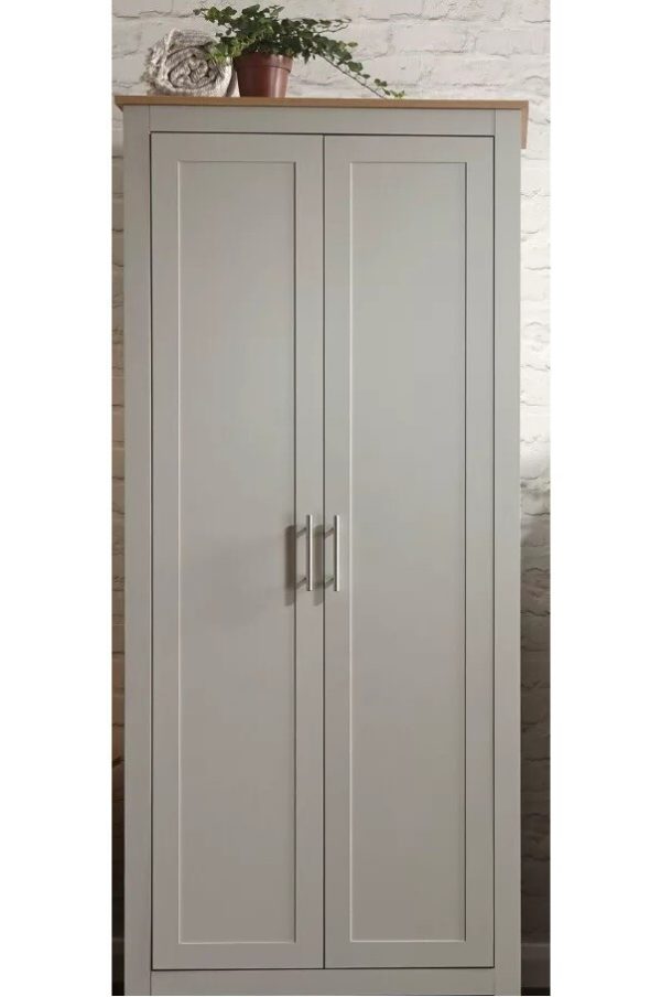 Lancaster Country Style 2 Door Wardrobe Robe Grey - Image 3