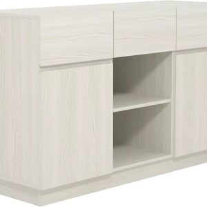 Large 2 Door 3 Drawer Sideboard Loads of Storage white 75x118x40cm grain effect