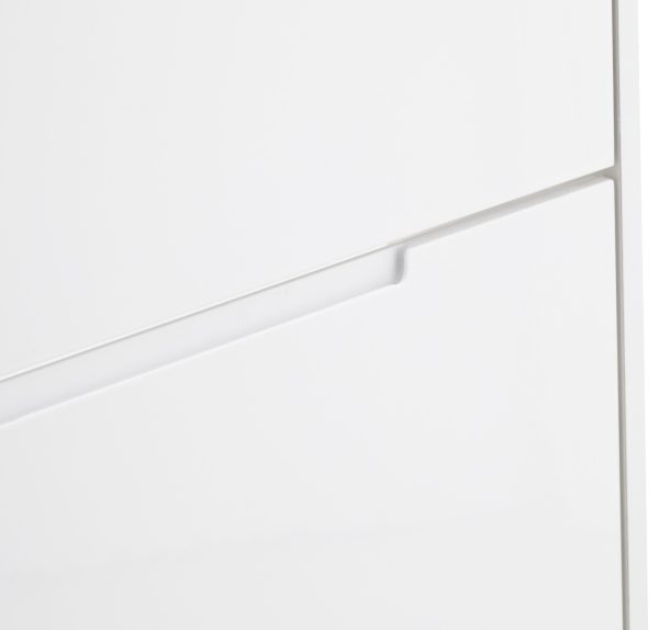 NARROW HIGH GLOSS 2 TIER SHOE CABINET WHITE - Image 7