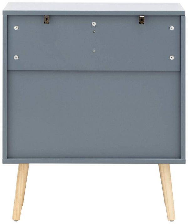 Nyborg Scandinavian Style Bedroom Furniture 2+2 DRAWER CHEST Dark Grey - Image 8