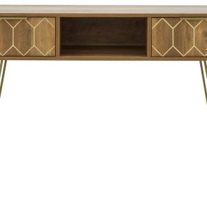 ORLEANS 2 DRAWER CONSOLE TABLE DESK MANGO GOLD