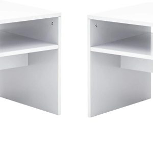 Pair of bed side table nightstand White