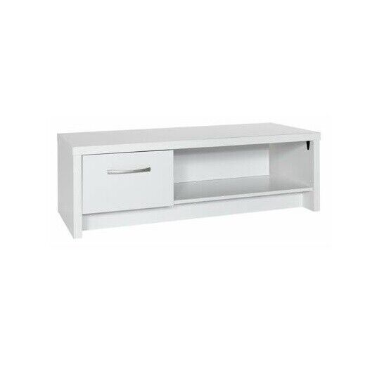 Venice 1 drawer coffee table in white loft studio also use as a TV unit